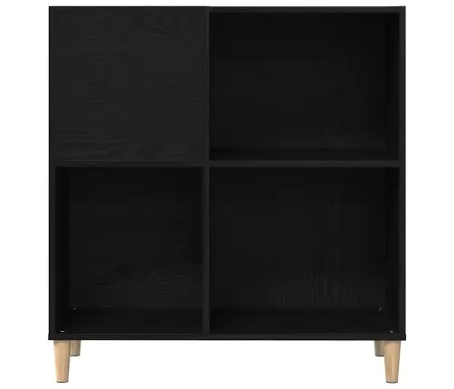 Rekordu Skapis Melns Ozols 84,5X38X89 Cm Inženierijas Koks Vidaxl