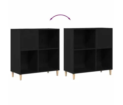 Rekordu Skapis Melns Ozols 84,5X38X89 Cm Inženierijas Koks Vidaxl