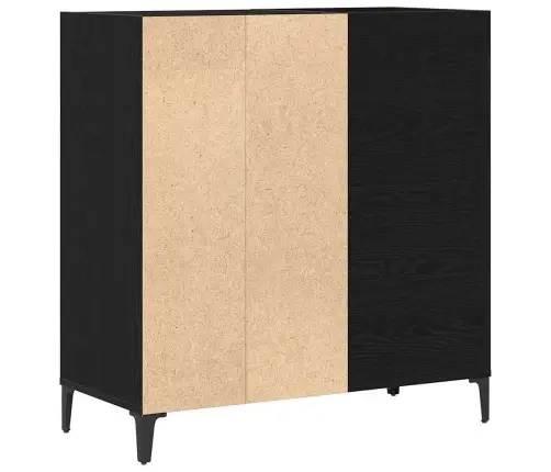 Ierakstu Skapīts Melna Ozola 84,5X38X89 Cm Inženierijas Koks Vidaxl