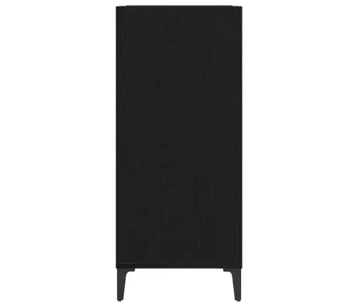 Ierakstu Skapīts Melna Ozola 84,5X38X89 Cm Inženierijas Koks Vidaxl