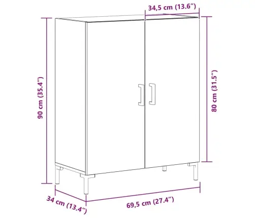 Bufete Melna Oša 69,5X34X90 Cm Inženierijas Koks Vidaxl Bufete Melna Oša 69,5X34X90 Cm Inženierijas Koks Vidaxl