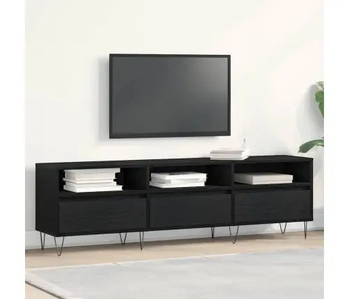 Televizoriaus Spintelė Juoda Ąžuolo 150 X 30 X 44.5 Cm Televizoriaus Spintelė Juoda Ąžuolo 150 X 30 X 44.5 Cm