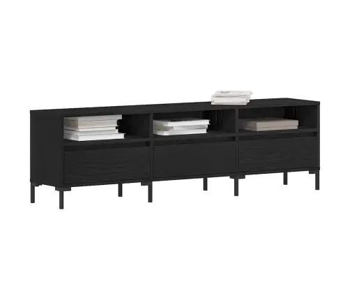 Tv Galds Melnā Ozolā 150X30X44,5 Cm Inženierijas Koks Vidaxl