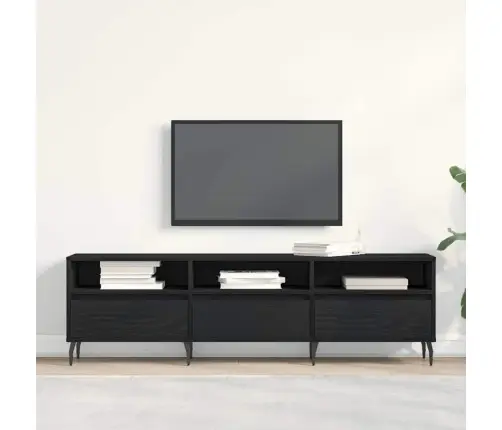 Tv Skapītis Melnā Ozola Krāsā 150X30X44,5 Cm Inženierijas Koks Vidaxl