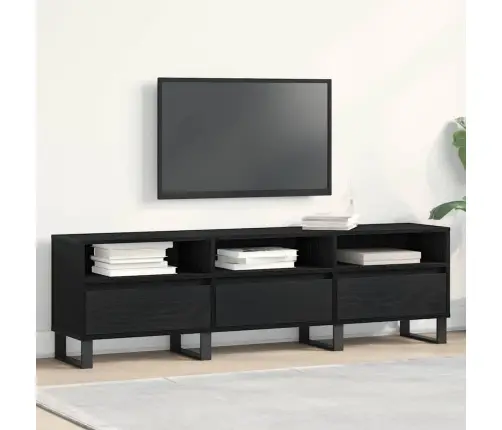 Telerikapp Must Tamm 150 X 30 X 44.5 Cm Tehispuit