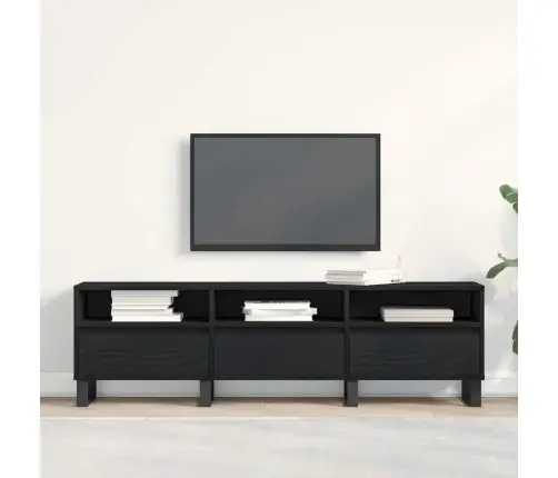 Telerikapp Must Tamm 150 X 30 X 44.5 Cm Tehispuit