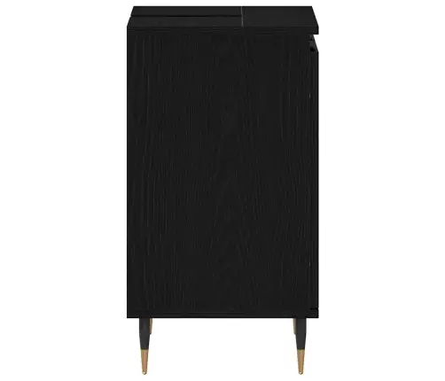 Vannas Izlietnes Skapītis Melnā Ozola 58X33X60 Cm Inženierijas Koks Vidaxl