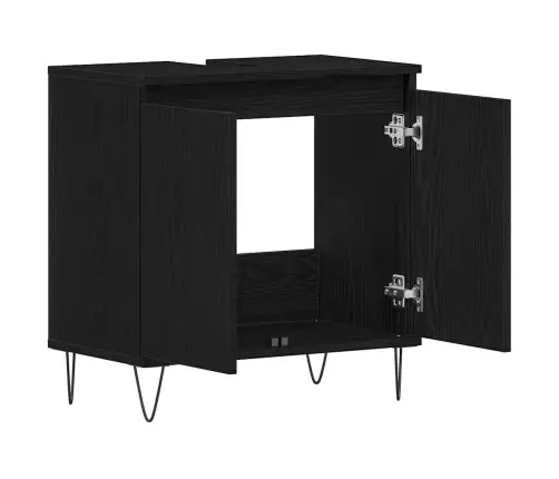 Vannasistabas Izlietnes Skapītis Melna Ozola 58X33X60 Cm Inženierijas Koks Vidaxl