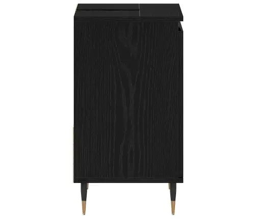 Vannasistabas Izlietnes Skapītis Melna Ozola 65X33X60 Cm Inženierijas Koks Vidaxl