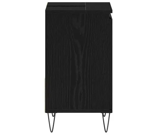 Vannasistabas Izlietne Skapī Melnā Ozola Krāsā 65X33X60 Cm Inženierijas Koks Vidaxl