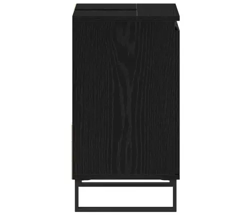 Vannasistabas Izlietnes Skapītis Melna Ozola 65X33X60 Cm Inženierijas Koks Vidaxl