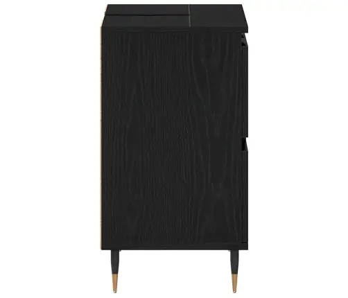 Vannasistabas Izlietnes Skapītis Melna Ozola Krāsā 80X33X60 Cm Inženierijas Koks Vidaxl