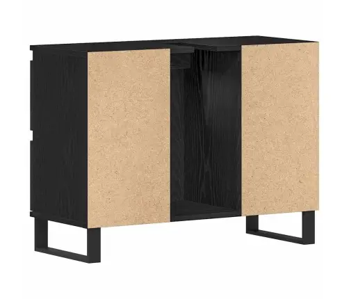 Vannas Istabas Izlietnes Skapīša Melns Ozols 80X33X60 Cm Inženierijas Koks Vidaxl