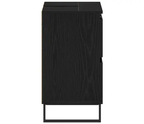 Vannas Istabas Izlietnes Skapīša Melns Ozols 80X33X60 Cm Inženierijas Koks Vidaxl