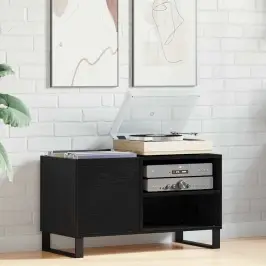 Plašu Skapis Melns Ozolkoks 85 X 38 X 48 Cm Inženierijas Koks Vidaxl