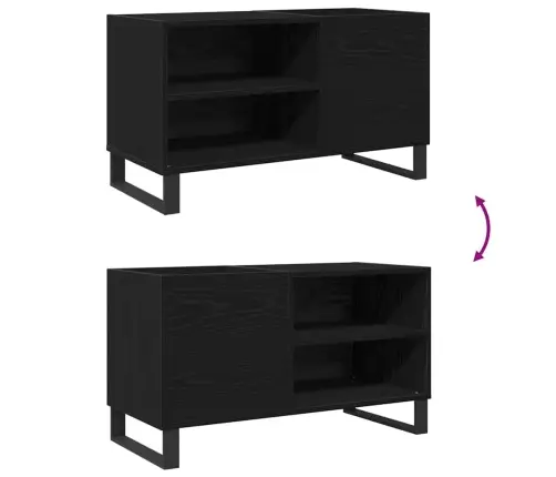 Ierakstu Skapis, Melnā Ozola Krāsā, Izmērs 84,5X38X48 Cm, Inženierijas Koks Vidaxl