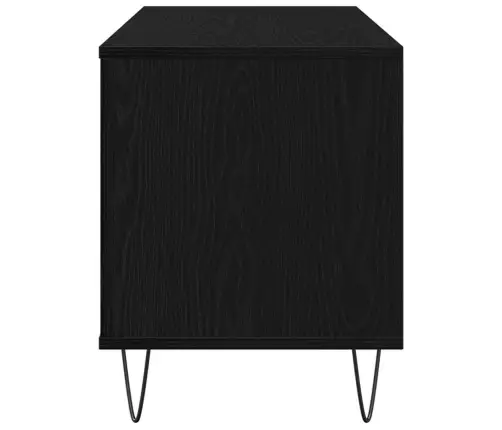 Plokštelių Spintelė Su Lentyna Juodas Ąžuolas 100 X 38 X 48 Cm
