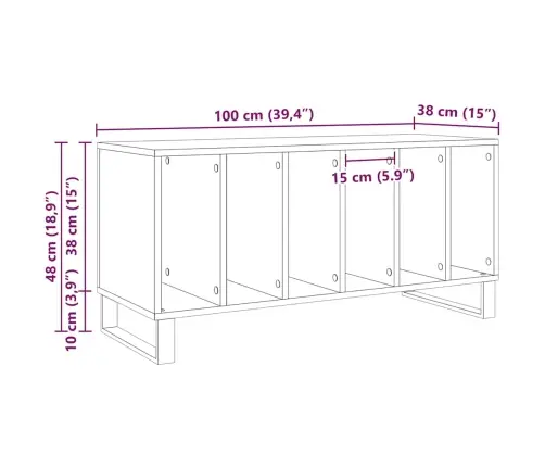 Ierakstu Skapis Artisan Ozola 100X38X48 Cm Inženierijas Koks Vidaxl