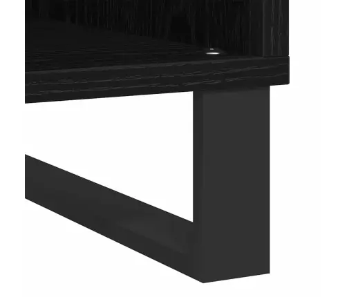 Ierakstu Skapītis Melns Ozols 100X38X48 Cm Inženierijas Koks Vidaxl