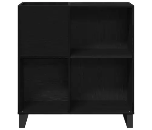 Rekordu Skapis Melnais Ozols 84.5X38X90 Cm Inženierijas Koks Vidaxl