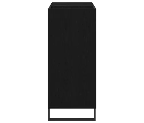 Rekordu Skapis Melnais Ozols 84.5X38X90 Cm Inženierijas Koks Vidaxl