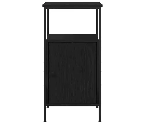 Šalia Lovos Spintelė 2 Pcs Juoda Ąžuolo 41 X 31 X 80 Cm