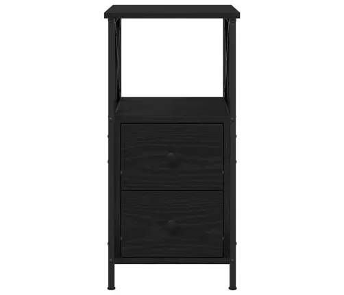 Naktinis Staliukas 2 Pcs Juoda Ąžuolo 34 X 35.5 X 70 Cm