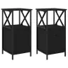 Naktinis Staliukas 2 Pcs Juoda Ąžuolo 34 X 35.5 X 70 Cm