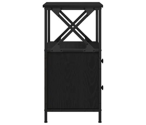 Naktinis Staliukas 2 Pcs Juoda Ąžuolo 34 X 35.5 X 70 Cm