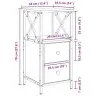 Naktinis Staliukas 2 Pcs Juoda Ąžuolo 34 X 35.5 X 70 Cm
