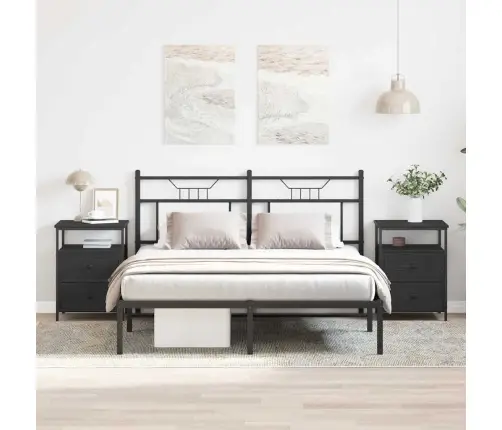 Naktinis Staliukas 2 Pcs Juoda Ąžuolo 44 X 45 X 60 Cm