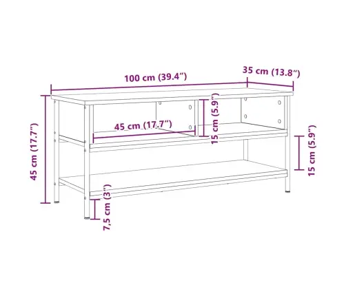 Televizora Skapīša Amatnieku Ozola 100 X 35 X 45 Cm Vidaxl