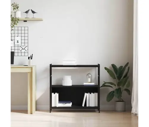 Raamatukapp Must Tamm 80 X 30 X 78.5 Cm Tehispuit