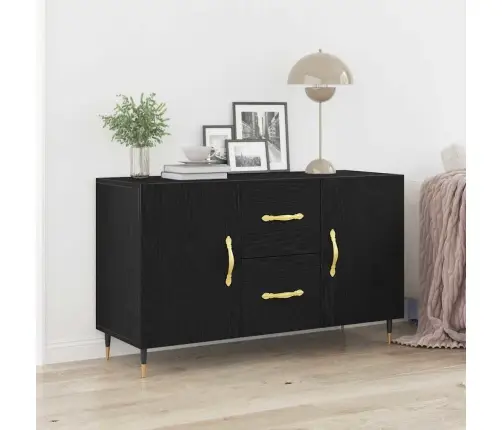 Skapītis Melnā Ozola 100X36X60 Cm Inženierijas Koks Vidaxl