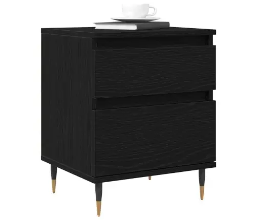 Naktsgaldiņš Melns Ozols 40X35X50 Cm Inženierijas Koks Vidaxl