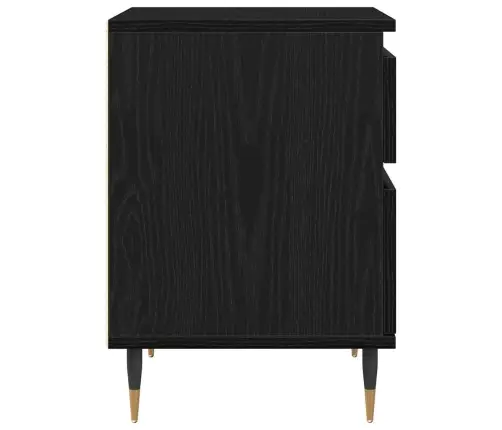 Naktsgaldiņš Melns Ozols 40X35X50 Cm Inženierijas Koks Vidaxl