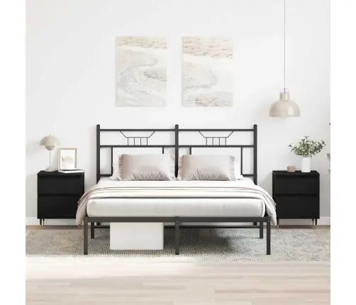 Naktsgaldiņi 2Gab Melns Ozols 40X35X50 Cm Inženierijas Koks Vidaxl