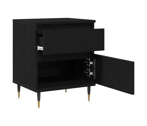 Naktsgaldiņi 2Gab Melns Ozols 40X35X50 Cm Inženierijas Koks Vidaxl