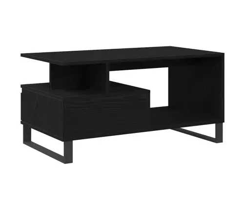 Kafijas Galdiņš Melns Ozols 90X49X45 Cm Inženierijas Koks Vidaxl