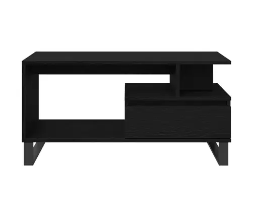 Kafijas Galdiņš Melns Ozols 90X49X45 Cm Inženierijas Koks Vidaxl