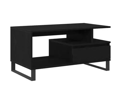 Kafijas Galdiņš Melns Ozols 90X49X45 Cm Inženierijas Koks Vidaxl