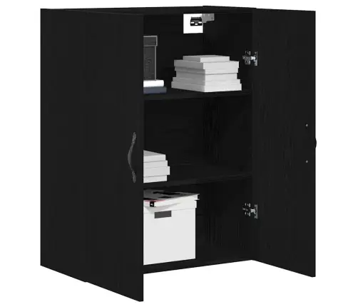 Sienā Montējamais Skapis Melns Ozols 69,5X34X90 Cm Mākslīgā Koka Vidaxl