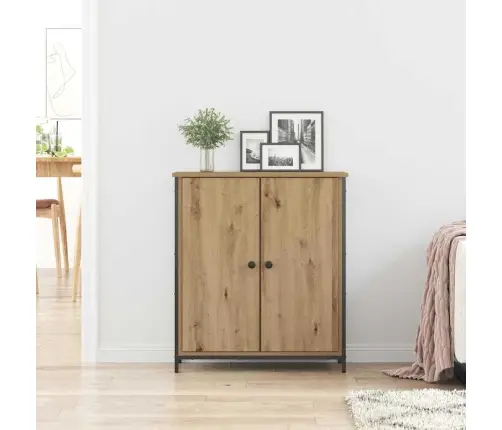 Bufete Mākslas Ozols 70X30X80 Cm Inženierijas Koksne Un Tērauds Vidaxl