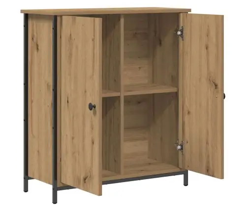 Bufete Mākslas Ozols 70X30X80 Cm Inženierijas Koksne Un Tērauds Vidaxl