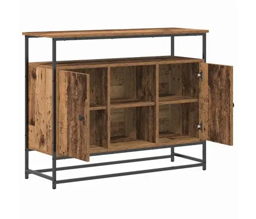 Bufete Vecs Koks 100X35X80 Cm Konstrukcija No Koksnes Un Tērauda Vidaxl