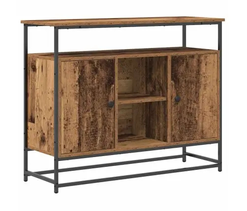 Bufete Vecs Koks 100X35X80 Cm Konstrukcija No Koksnes Un Tērauda Vidaxl