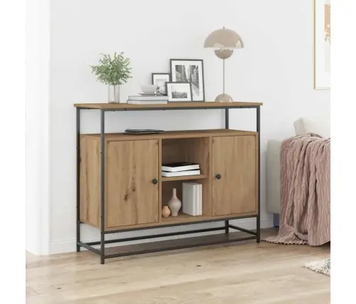 Skuvekļa Artisan Oak 100X35X80 Cm Inženieru Koks Un Tērauds Vidaxl Skuvekļa Artisan Oak 100X35X80 Cm Inženieru Koks Un Tērauds Vidaxl