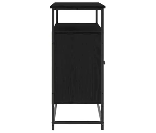 Bufete Melna Ozola 100X35X80 Cm Inženierijas Koks Un Tērauds Vidaxl