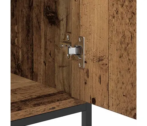 Sānu Skapītis Vecs Koks 69X35X80 Cm Inženierijas Koks Un Tērauds Vidaxl