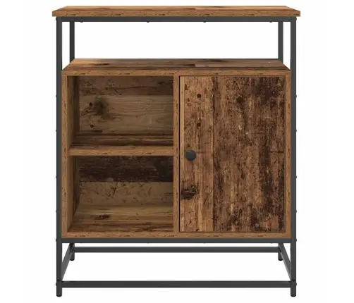 Sānu Skapītis Vecs Koks 69X35X80 Cm Inženierijas Koks Un Tērauds Vidaxl